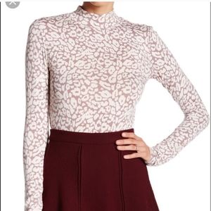 Free People Womens Mock Blouse Top